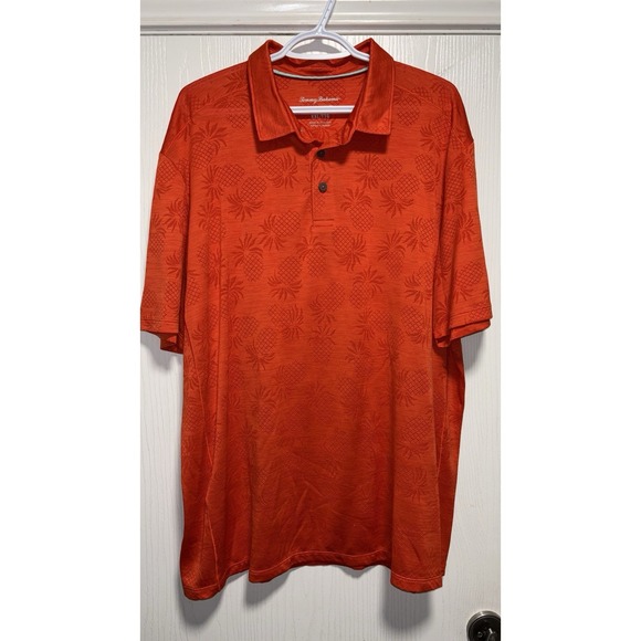 Tommy Bahama Other - Tommy Bahama IslandZone Mens Orange Pineapple Jacquard Polo Shirt XXLarge